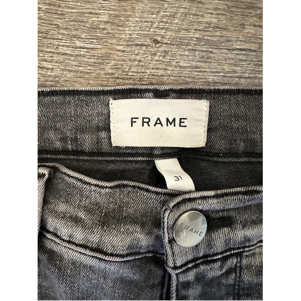 Women's FRAME Le Sylvie slender straight rockstarJeans, Size 31, Black - Picture 5 of 12